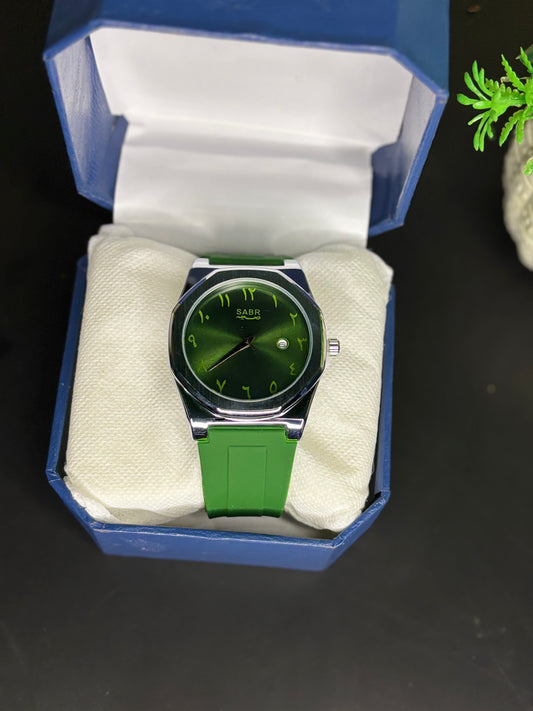 AURA WATCH —WITH SILICON STRAP AND ARABIC NUMBER  —AND METAL DAIL