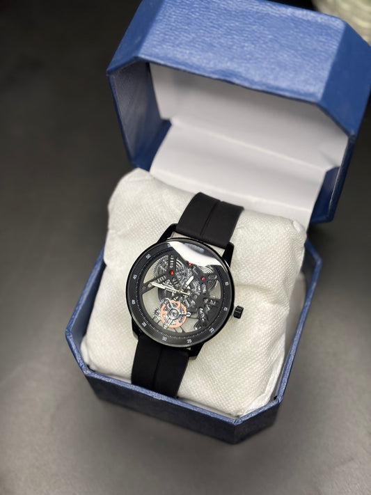 Premium silicon strap Watch – Magnetic Lock with Transparent Dial with